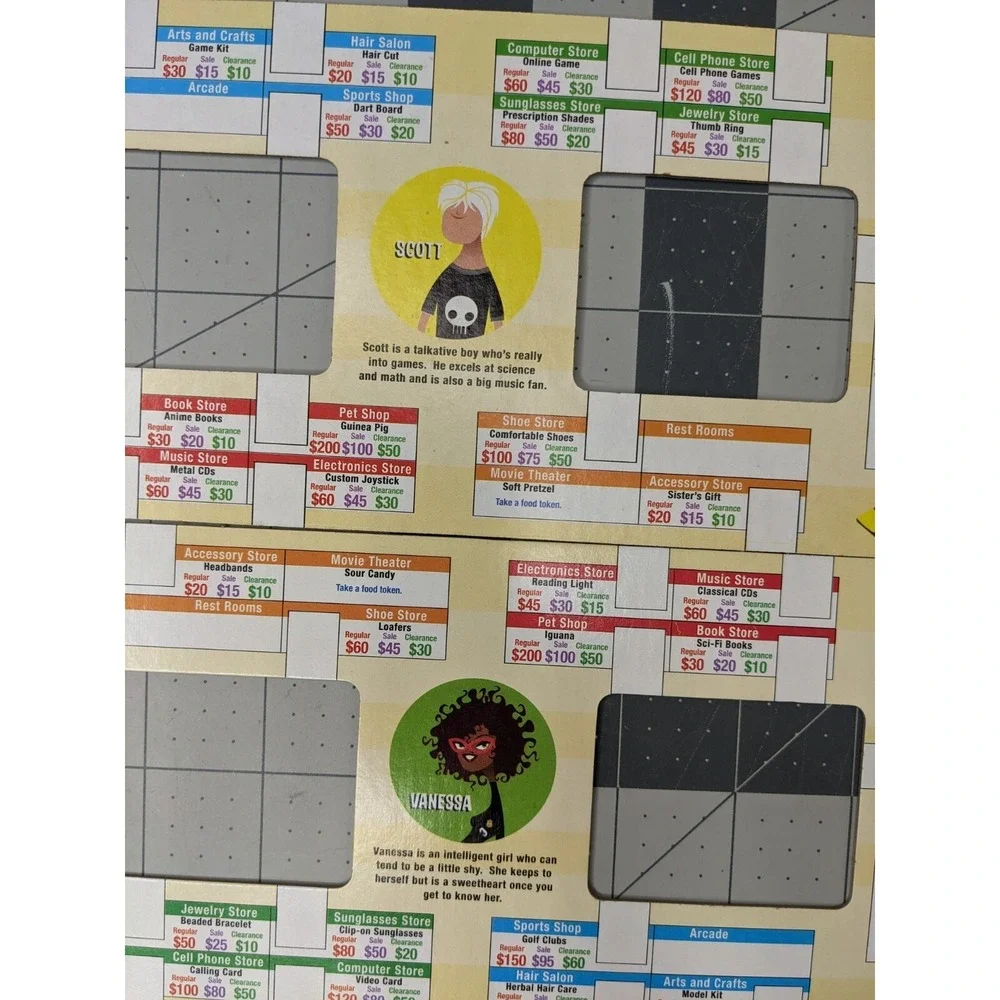 Milton Bradley Mall Madness Replacement‎ 4 Shopping List Cards